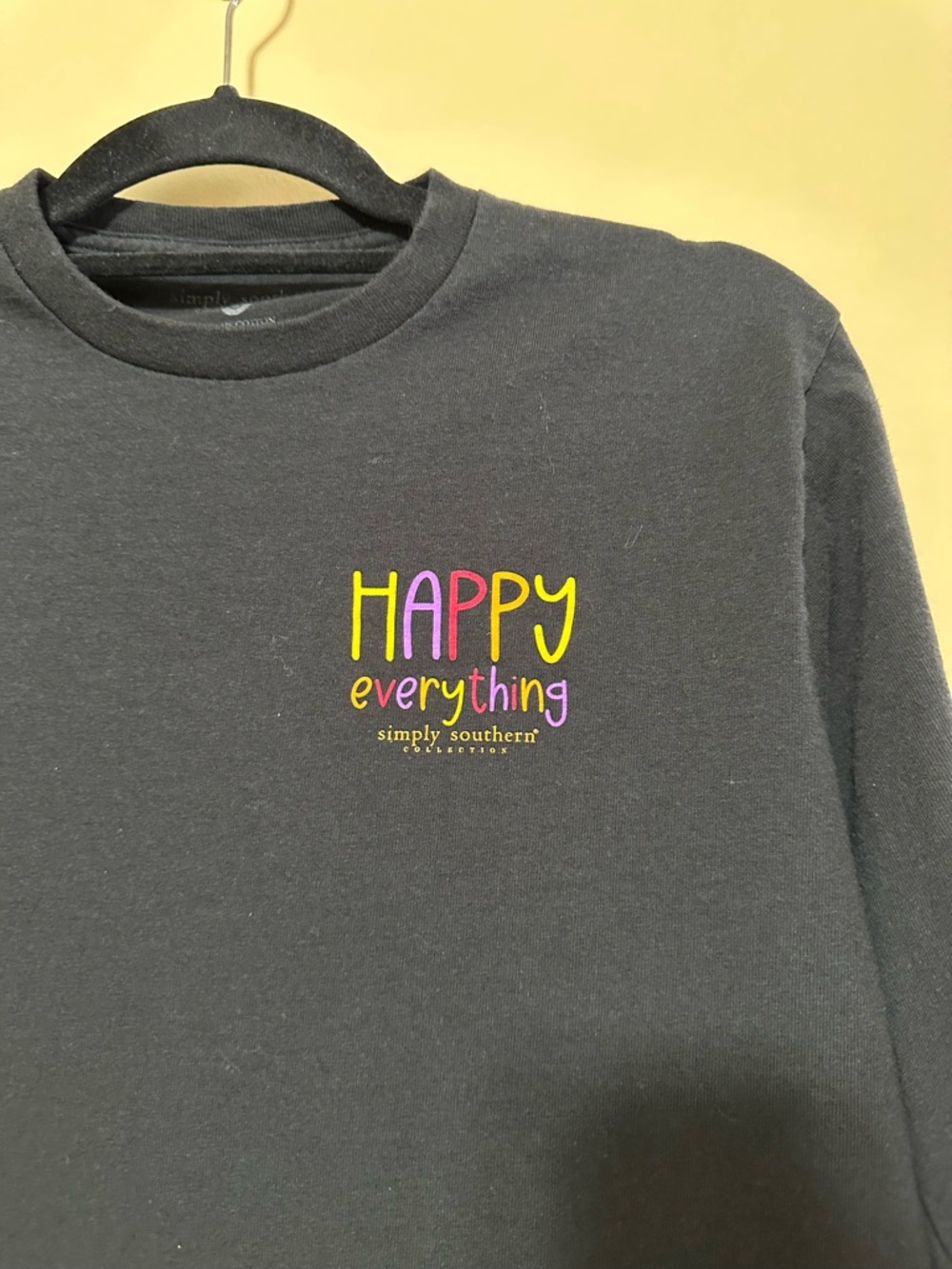 Simply Southern Happy Hallo-Thanks-Mas Long Sleeve Nutcracker Tee Women S Black - Picture 6 of 8